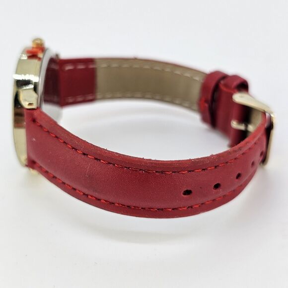 Sailor Jane Women's Watch 34MM Women Face Dial Gold Case Red Leather Bands - Picture 9 of 14